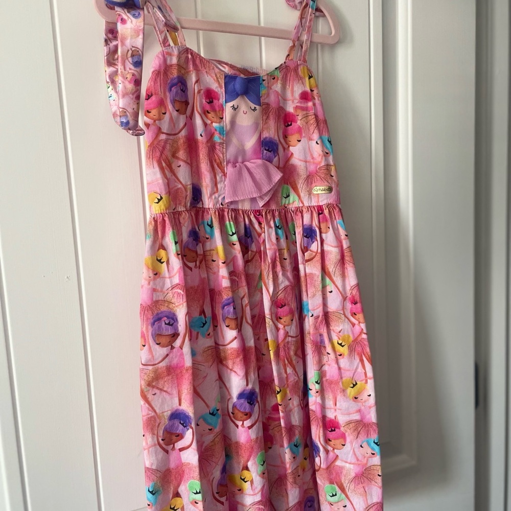 Adorable Pink Cartoon Print Kids Dress